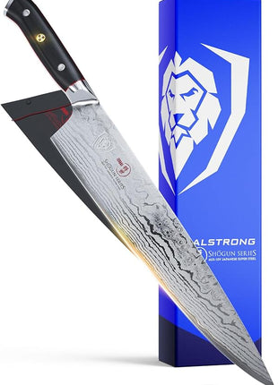 Dalstrong Chef Knife - 12 inch Long Blade - Shogun Series ELITE - Damascus - Japanese AUS-10V Super Steel Kitchen Knife - Black G10 Handle Cooking Knife - Razor Sharp Chef's Knife - w/Sheath