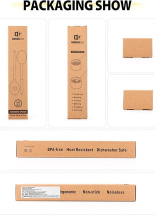 Pack of 2 Large Silicone Cooking Spoons,Non Stick Solid Basting Spoon,Heat-Resistant Kitchen Utensils for Mixing,Serving,Draining,Stirring (PURPLE)