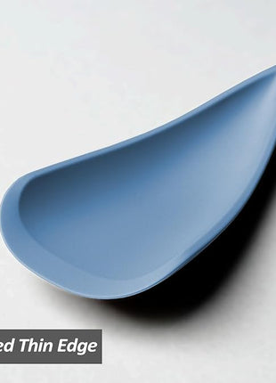 Silicone Spatula Spoon, Great for Both Cooking and Serving Durable BPA-Free Matte Black Silicone, Seamless Design, Safe for Nonstick Cooking Surfaces, 2-Pcs, Starry Blue