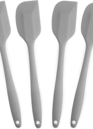 Silicone Spatula 4-piece Set, Heat-Resistant Non-stick Rubber Spatulas with Stainless Steel Core, Grey