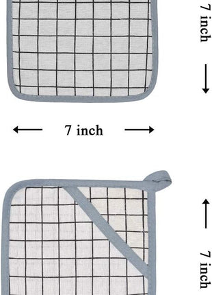 Oven Mitts and Potholders BBQ Gloves-Oven Mitts and Pot Holders with Recycled Infill Silicone Non-Slip Cooking Gloves for Cooking Baking Grilling (4-Piece Set) (White)