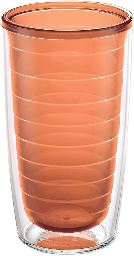 Tervis Clear & Colorful Tabletop Made in USA Double Walled Insulated Tumbler Travel Cup Keeps Drinks Cold & Hot, 16oz, Citrus Sunrise