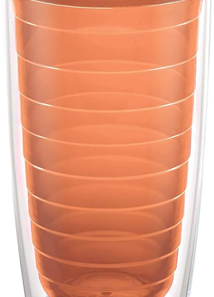 Tervis Clear & Colorful Tabletop Made in USA Double Walled Insulated Tumbler Travel Cup Keeps Drinks Cold & Hot, 16oz, Citrus Sunrise