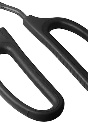 16" Extra Long Scissor Tongs, Stainless Steel Metal Kitchen Tongs for Cooking, Grilling & Serving (Black)