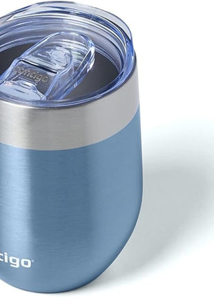 Contigo River North Stainless Steel Wine Tumbler with Splash-Proof Lid, 12oz., 2 Pack, Dark Ice & Stainless Steel