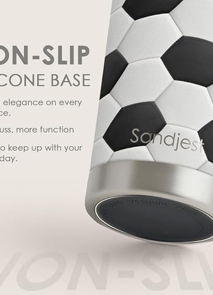 SANDJEST Soccer Tumbler 20oz Stainless Steel Insulated, Travel Coffee Cup, Sport Tumblers Gifts for Soccer Lovers, Men Women, Coach, Birthday, Christmas