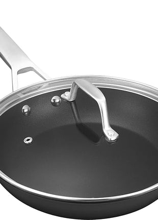 MsMk 8 1/2 Inch Small Egg Pan with Lid, Titanium and Ceramic Nonstick Omelette Pan,Scratch-resistant, Induction Egg Skillet, Oven Safe to 700°F Pan for Cooking, Dishwasher Safe