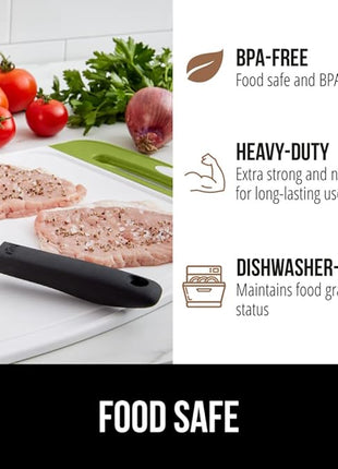 GORILLA GRIP BPA-Free Reversible Kitchen Cutting Board Set of 3 US Designed, Nonporous, Juice Grooves Catch Liquid, Slip Resistant Border, Dishwasher Safe Large Food Chopping Boards, Lime Orange Lemon