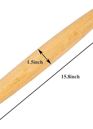 Classic French Rolling Pins Bamboo Wooden Rolling Pin for Baking Pizza Dough Pie Cookie, 15.8-Inch