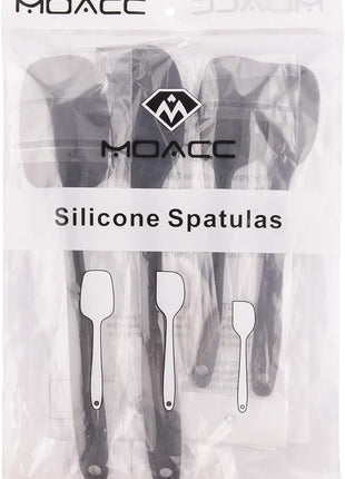 Silicone Spatulas Set, Rubber Spoon Spatula Heat Resistant Spoonula One Piece Design Seamless Spatula Non-Stick Scrapers Baking Mixing Tool (Black Set)