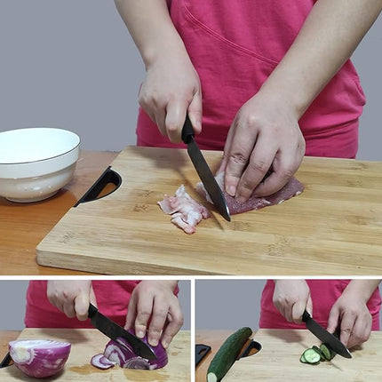 Ceramic Knife, Ceramic Knife Set with Protective Cover, Kitchen Knife Set with 4-Piece Knife and 1 Peeler, Chef's Knife Sets for Meat, Fruit, Vegetables - Black
