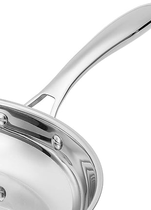 Amazon Basics 2-Piece Oven Safe, Riveted Handle Stainless Steel Induction Frying Pan Set - Silver, 8-inch & 10-inch