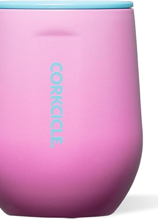 Corkcicle Stemless Wine Tumbler - Keeps Drinks Cold for 6 Hours - Triple-Insulated Stainless Steel - Non-Slip Base - Summer Drinkware Gift - Keeps Drinks Ice Cold - 12 oz - Pink Pop