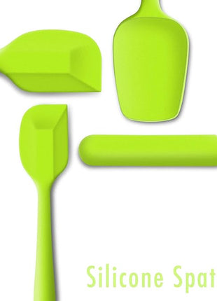 4 Piece Silicone Spatula Set, Flexible Heat Resistant Non-scratch Baking Cooking Rubber Spatulas with Stainless Steel Core, Green