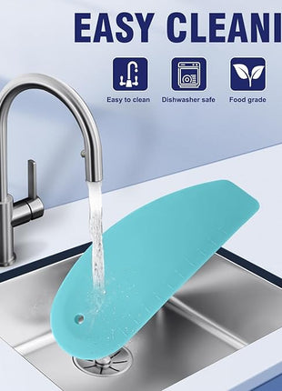 Walfos Dough Scraper Set of 3, Flexible Silicone Bowl Spatula, Kitchen Plastic Bench Dough Scraper Tool for Bread Dough, Sourdough, Cake, Fondant Icing, Blue & Teal/Aqua…