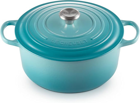 Le Creuset Enameled Cast Iron Signature Round Dutch Oven, 7.25 qt., Caribbean