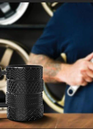 Tire Coffee Tea Mug Gift for Car Lovers Mechanics Car Enthusiasts Christmas Gifts for Man Birthday Gift