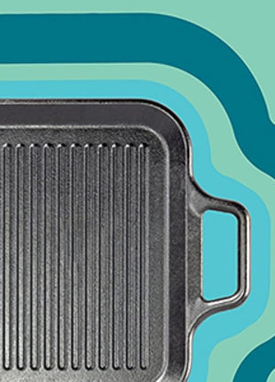 Lodge BOLD 12 Inch Seasoned Cast Iron Grill Pan with Loop Handles; Design-Forward Cookware