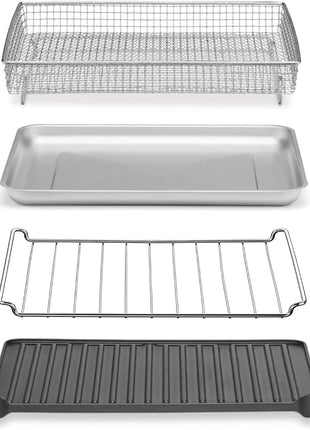 Cuisinart Air Fryer + Convection Toaster Oven, 8-1 Oven with Bake, Grill, Broil & Warm Options, Stainless Steel, TOA-70 (Navy Blue)