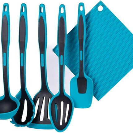 Premium Kitchen Cooking Utensil Set - 6 piece Silicone Kitchenware Non-Stick Cooking Tools - Silicone Cooking Kitchen Spatula Set - Silicone Kitchen Utensil Set - Heat Resistant Dishwasher Safe