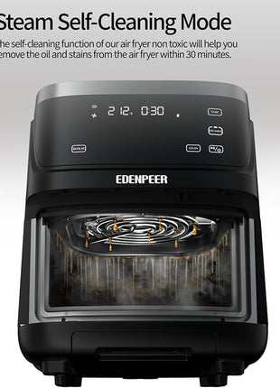 12-IN-1 Large Air Fryer, Non Toxic Steam Air Fryers with Superior Airflow, Self-Cleaning Smart Digital Air Fryer, Air Fry, Roast, Reheat, Dehydrate, Air Crisp Technology with 420F, 7.5 QT