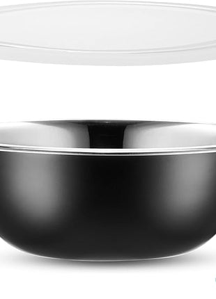 WHYSKO Stainless Steel Mixing Bowl Set, 10 Piece Stainless Steel Mixing Bowls with Lids Set for Food Prep Storage and Serving, Dishwasher Safe for Kitchen Baking Cooking, Black