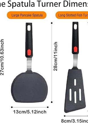 Silicone Spatula Turner Set of 4, Wiztoynia 600°F Heat Resistant Cooking Spatulas for Nonstick Cookware, BPA Free Rubber Spatula Large Kitchen Utensils Set for Egg, Pancake, Burger, Fish