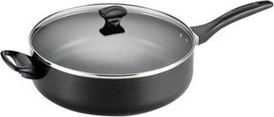 Farberware Dishwasher Safe Nonstick Jumbo Cooker/Saute Pan with Helper Handle - 6 Quart, Black