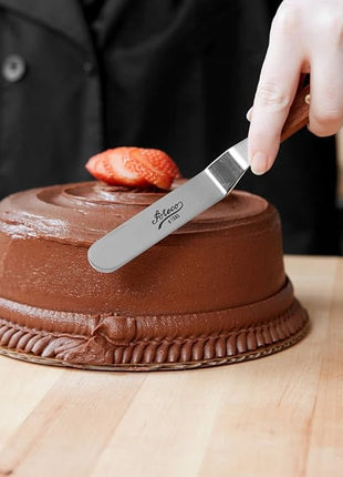 Ateco 1385 Offset Spatula with 4.5-Inch Stainless Steel Blade, Wood Handle, 4.5 Inch, natural