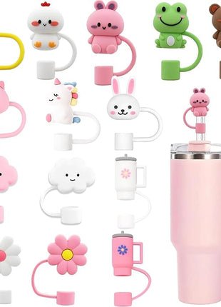 14S Straw Cover for Stanley Cup, Silicone Straw Topper for Stanley Cup 30&40oz with Tumblers, 10mm 0.4in Lid Accessories (Reusable)