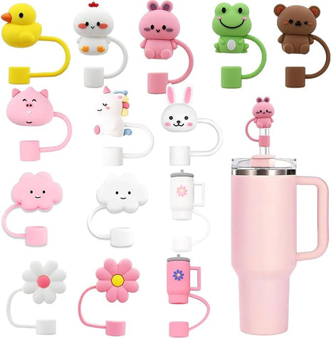 14S Straw Cover for Stanley Cup, Silicone Straw Topper for Stanley Cup 30&40oz with Tumblers, 10mm 0.4in Lid Accessories (Reusable)