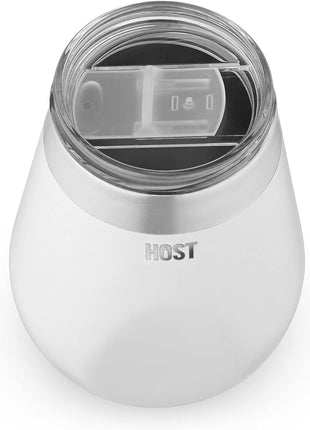 Host Wine Freeze Replacement Lids for Tumblers - Set of 2, Sliding Tab Closure, Travel Cup Lid for Wine Freeze Cooling Cup, Clear