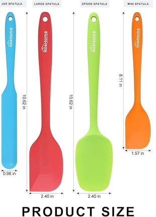 NileHome Silicone Spatula Set, 6 Pieces Food Grade Kitchen Utensils with Silicone Brush Heat Resistant Dishwasher Safe BPA-Free Rubber Spatula for Scraping, Baking, Cooking, Mixing-Multicolor
