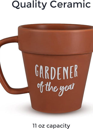 Upper Midland Products Gardener Mug Coffee Plant Novelty Ceramic Mug & Shovel Spoon Gifts for Gardener Women, Man, Son & Daughter present for Nature Lovers, Holidays, Birthday Gifts