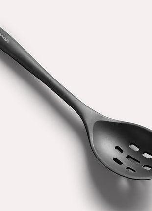 Silicone Slotted Spoons for Cooking - Extra Large Kitchen Spoons for Mixing, Serving, & Stirring - 600°F Heat-Resistant Non Stick Utensils Skimmer- Dishwasher Safe, Black