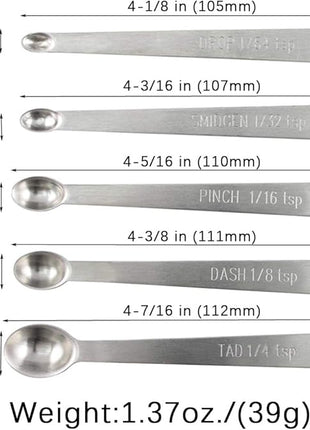2Pack Mini Measuring Spoons Set, Heavy Duty Stainless Steel Teaspoon for Cooking and Baking, Suitable for Small Amount of Dry or Liquid Ingredients and Spices