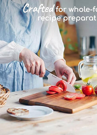 KYOCERA Revolution 2-Piece Ceramic Knife Set: Chef Knife For Your Cooking Needs, 5.5" Santoku and 4.5" Utility Knife, White Blades with Blue Handles, White/Blue