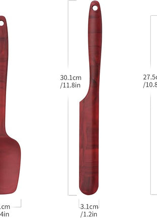 3PACK Silicone Spatula Set, BPA-Free 600°F High Temperature resistance, One-piece Seamless Design, Non -Stick Kitchen Spatulas for Cooking, Baking and Mixing, with Patented Marble Pattern