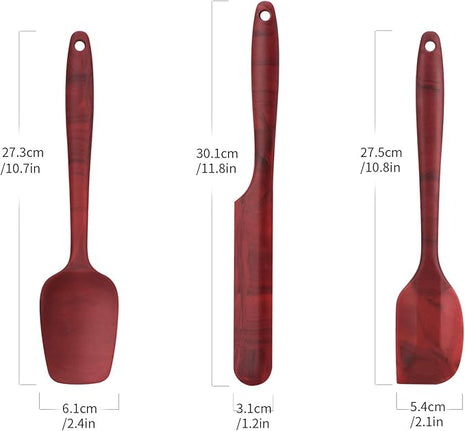 3PACK Silicone Spatula Set, BPA-Free 600°F High Temperature resistance, One-piece Seamless Design, Non -Stick Kitchen Spatulas for Cooking, Baking and Mixing, with Patented Marble Pattern