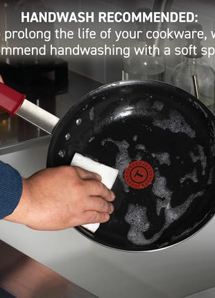 T-fal Professional VX3 Brushed Nonstick Fry Pan with Stainless Steel Handle 12 Inch, Oven Broiler Safe 400F, Cookware, Pots and Pans, Skillet, Restaurant & Business Grade, Certified NSF and CBA, Black