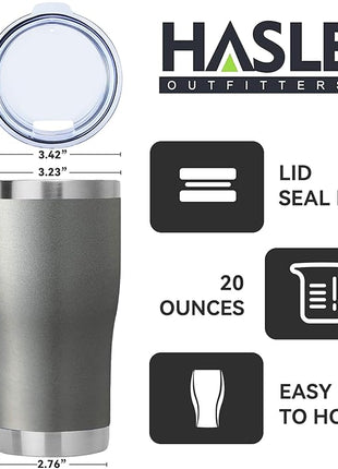HASLE OUTFITTERS 20 oz Tumbler Bulk, Stainless Steel Tumblers with Lid, Vacuum Insulated Tumbler, Double Wall Tumbler Cup, coffee mugs, Gray, 1 Pack