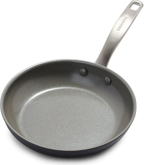 GreenPan Chatham Hard Anodized Healthy Ceramic Nonstick, 8" Frying Pan Skillet, PFAS-Free, Dishwasher Safe, Oven Safe, Gray