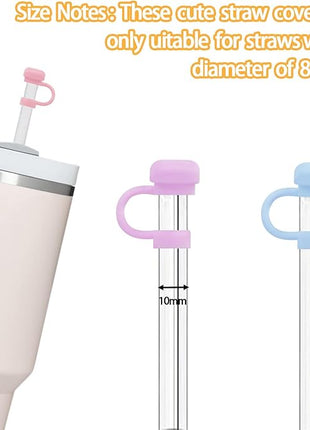 12P Straw Cover for Stanley Cup, Silicone Straw Topper for Stanley Cup 30&40oz with Tumblers, 10mm 0.4in Lid Accessories (Reusable)