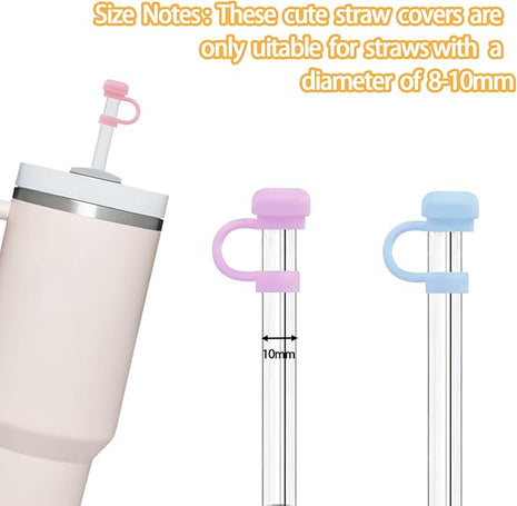 12P Straw Cover for Stanley Cup, Silicone Straw Topper for Stanley Cup 30&40oz with Tumblers, 10mm 0.4in Lid Accessories (Reusable)