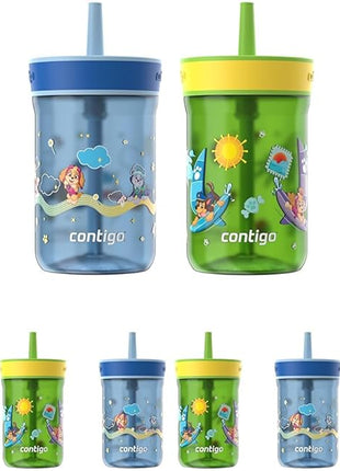 Contigo Leighton Tumbler with Straw, 14 oz, Cool Lime PAW Patrol (Color changing straw); Glacier PAW Patrol (Color changing body) (Pack of 8)