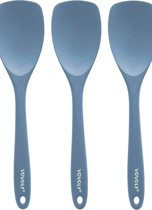 Upgrade Silicone Spatula Spoon Set,VOVOLY Heat Resistant Rubber Spoonula, Seamless Non-Stick Flexible Scrapers for Baking Mixing Tool,3 Pack,Starry Blue