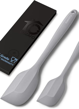 Heat Resistant 600℉ Silicone Spatula, Turner Mixing Spatulas set BPA Free Dishwasher Safe for Nonstick Cookware, Grey