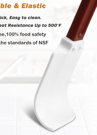 High-Temp Silicone Spatulas, 10'' Commercial Spatula 500°F Heat-Resistant Non-Stick Silicone Scraper, Set of 2 (10-Inch, NSF)