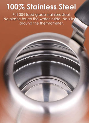 Coffee Kettle for Stove Top Premium Gooseneck Kettle, Pour Over Coffee Tea Pot, Stovetop Teapot, Hot Water Heater for Camping, Home & Kitchen, Stainless Steel - Small 28oz, Brushed