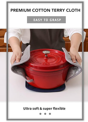 Joyhalo 6 Pack Pot Holders for Kitchen,Cotton Oven Holder with Great Heat Resistance,Non Slip Hot Pads for Kitchen Clearance,Grey